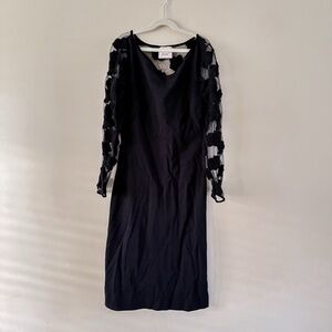 Maxmara black sheer sleeve dress